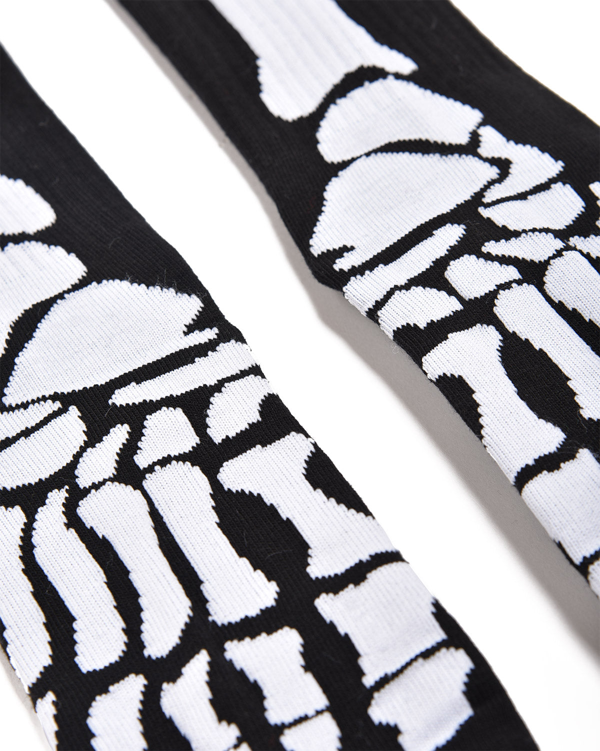 Black Scorpion Bay Socks with Skeleton Embroidery