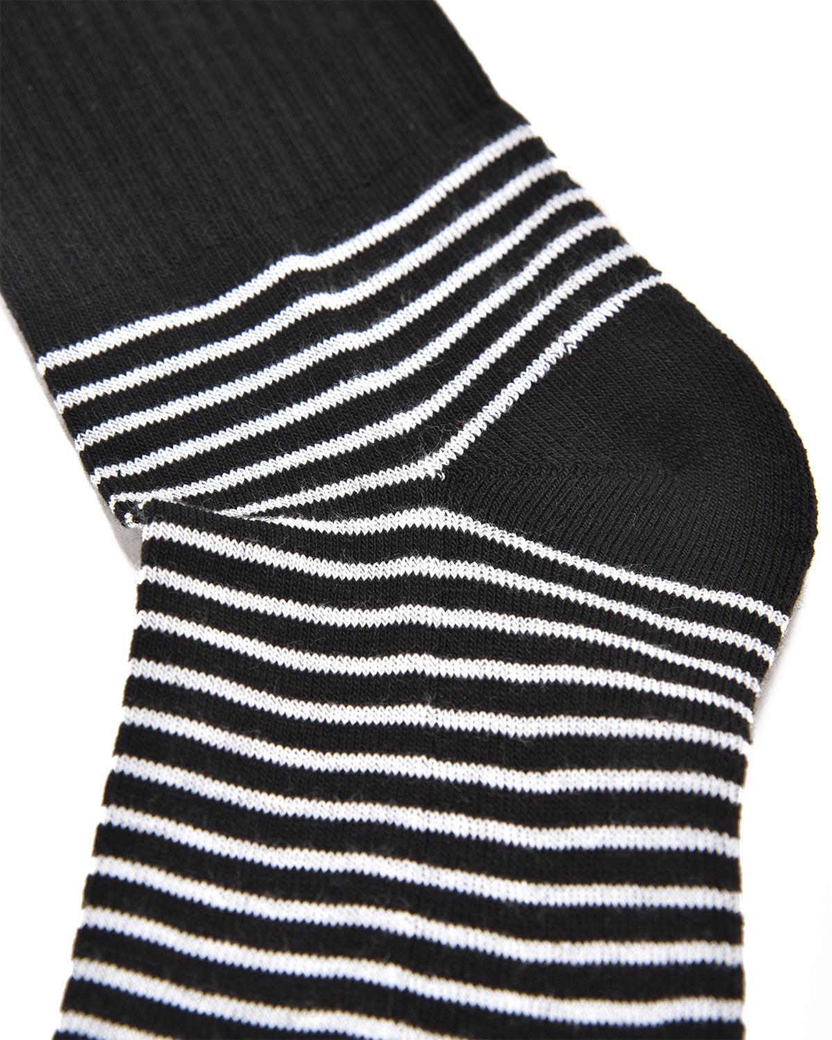 Black Scorpion Bay Socks with White Stripes Motif 