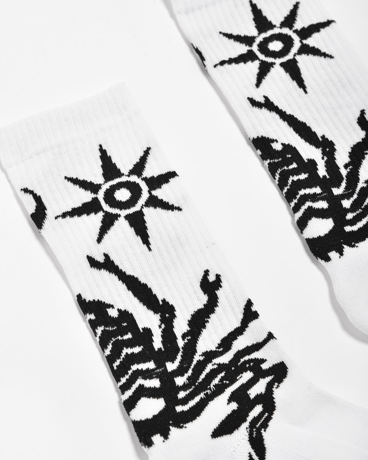 White Scorpion Bay Socks With Black Scorpion Embroidery