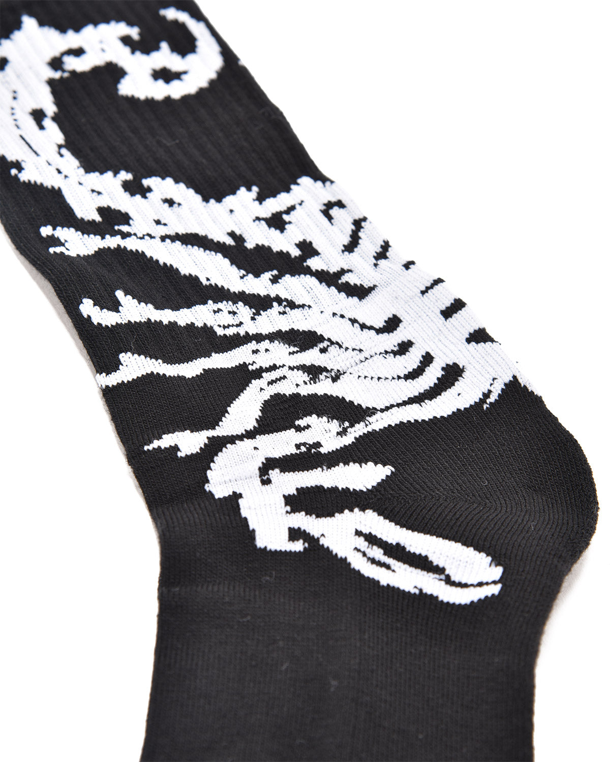 Black Scorpion Bay Socks With White Scorpion Embroidery