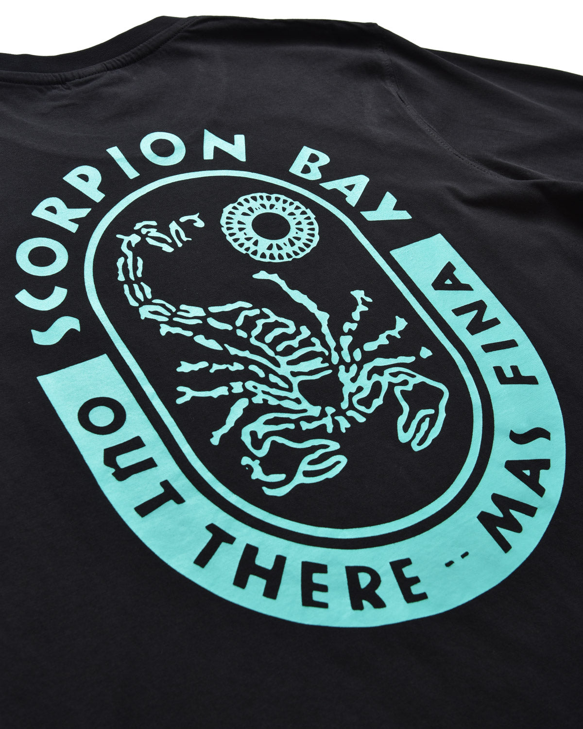 Man | Scorpion Bay Iconic 100% Cotton T-Shirt Black/ Aquamarine
