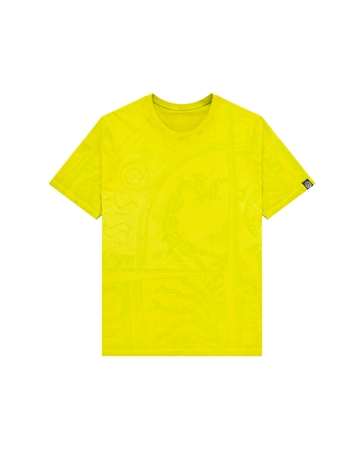 Uomo | T-Shirt Doubleface Color Verde Acido Con Stampa "Logo Cutaway"