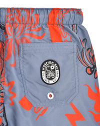 Bambino | Costume Volley Antracite Con Stampa All - Over "Sketched Skull" - Scorpion Bay