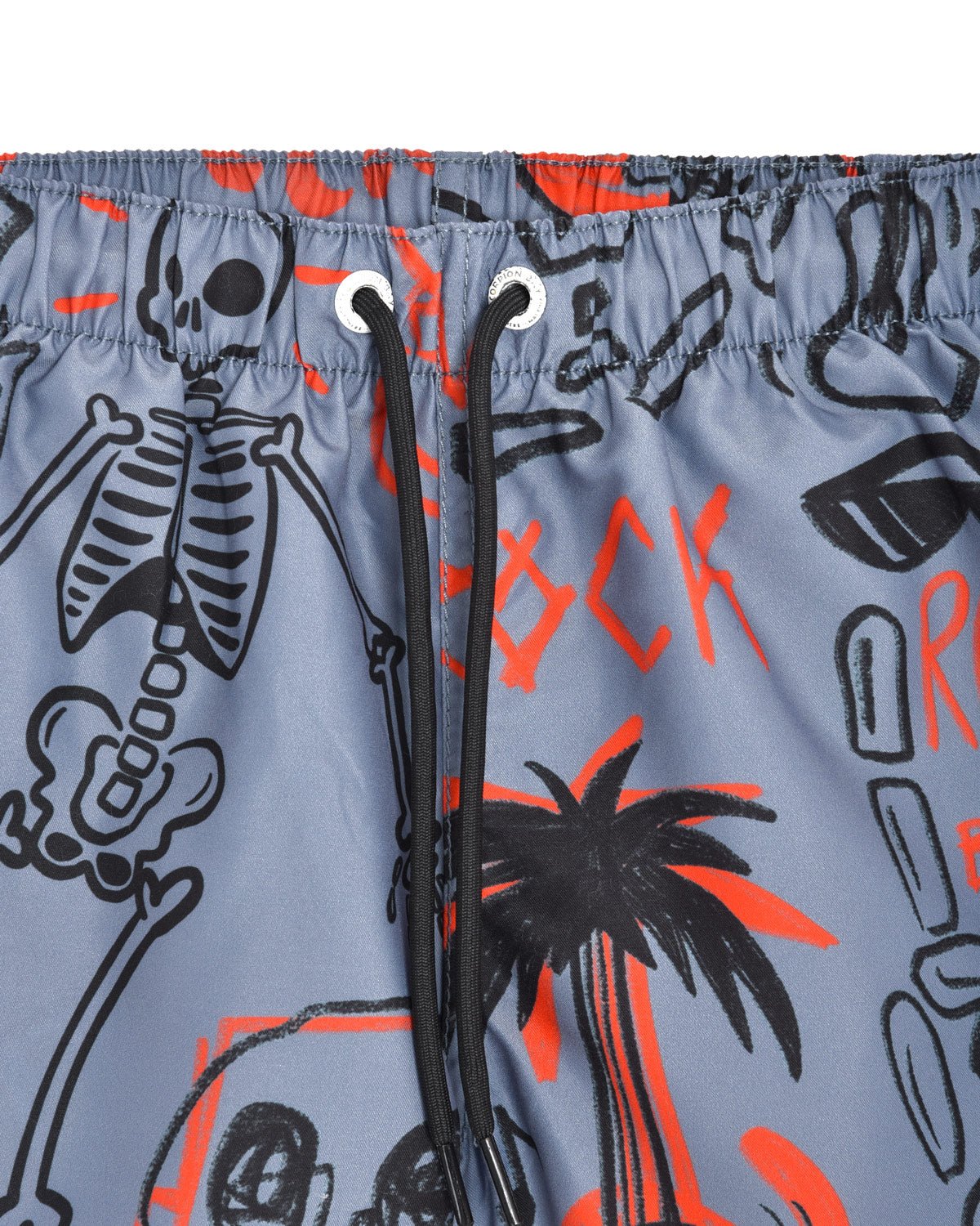 Bambino | Costume Volley Antracite Con Stampa All - Over "Sketched Skull" - Scorpion Bay